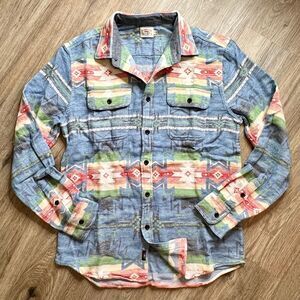 Faherty Doug Good Feather Canyon Overshirt Cobalt Star Nation Medium NWOT